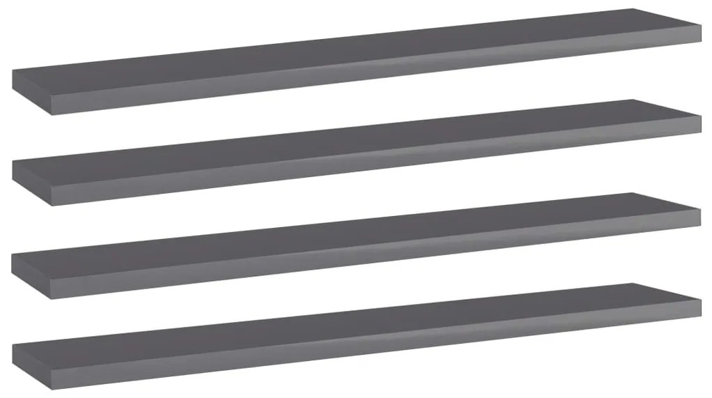 vidaXL Prateleiras para estante 4 pcs 60x10x1,5cm contraplacado cinza
