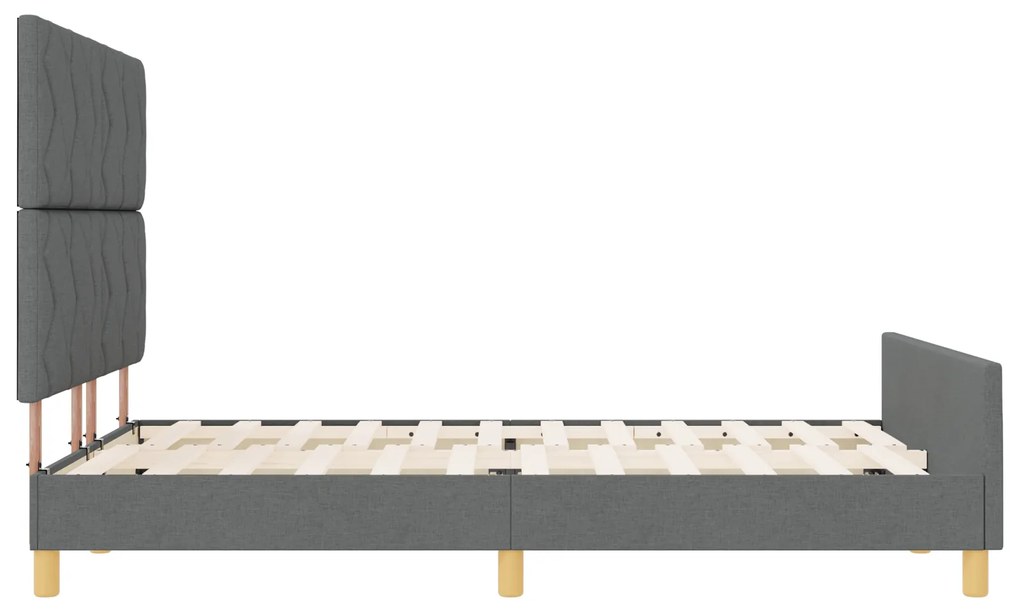 Cama em Tecido Cinza Escuro 140x190 cm