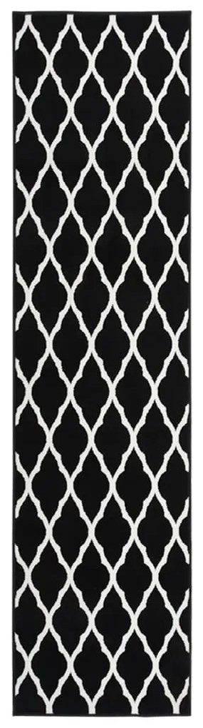 vidaXL Passadeira 80x350 cm polipropileno preto e branco