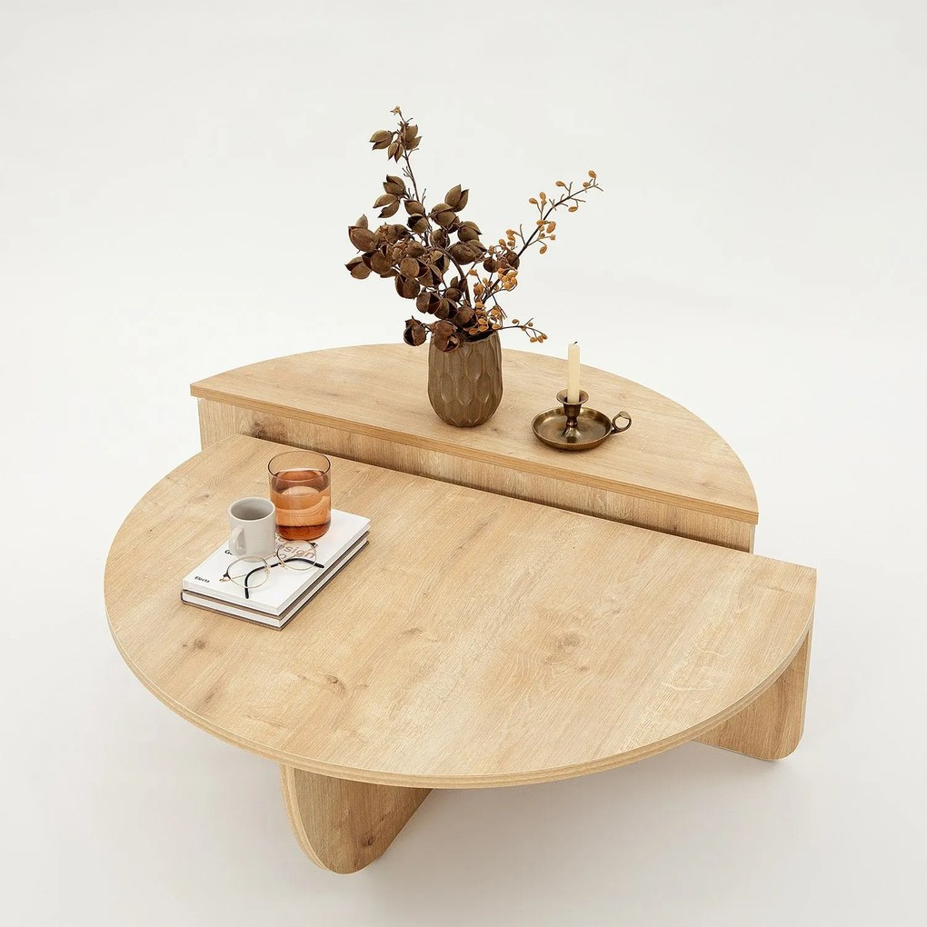 Mesa de Centro "Podium" – Carvalho Safira - 90x60x30 cm – Design Moder