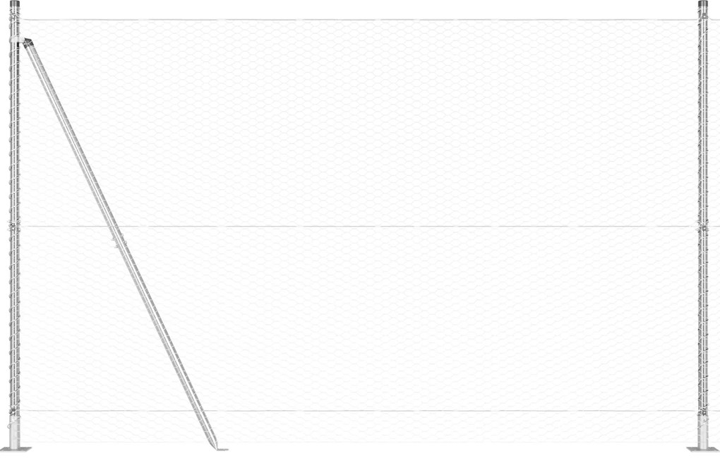 Conjunto de Cercas Conjunto de 2 Aço galvanizado 25 x 1,5 m