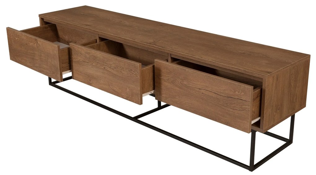 Conjunto de Mobiliário de Sala Laxus – Noz/Preto – 90x39x40 cm
