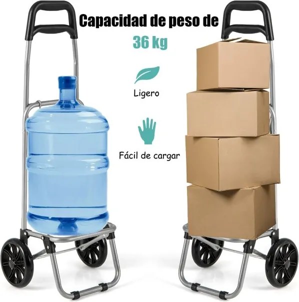 Carrinho de compras dobrável com rodas 34 x 28 x 90 cm, bolsa impermeável removível, leve, para piqueniques e acampamentos, praia preto