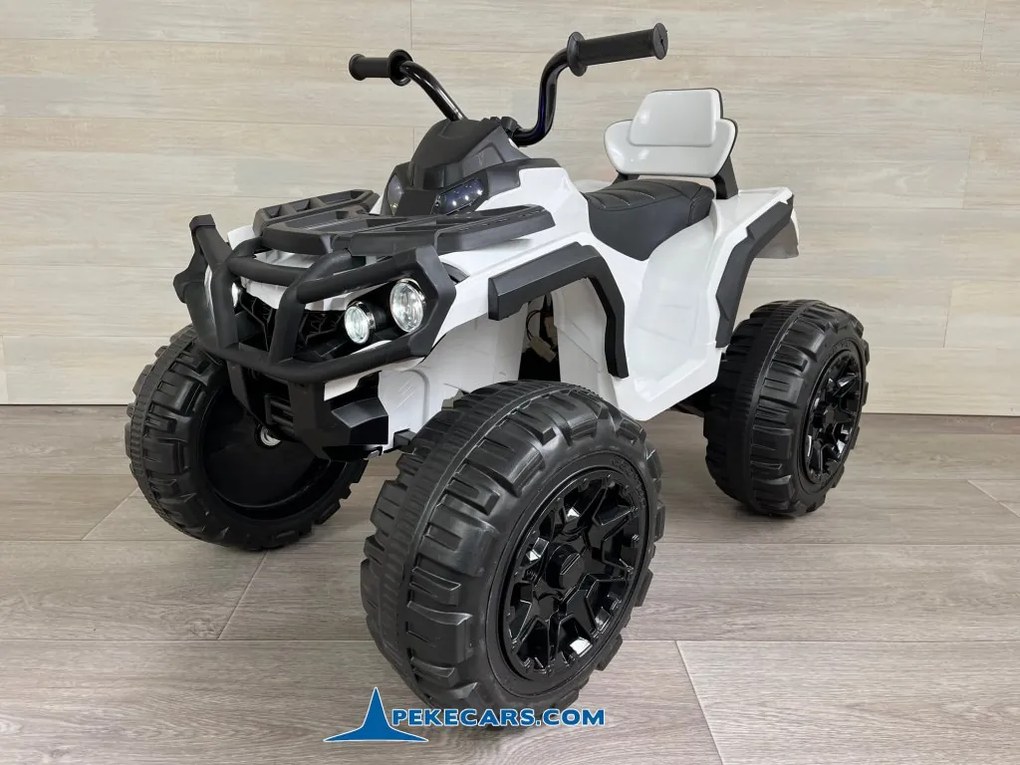 Moto 4 para crianças Eléctrica 906D 12V 2.4G Branco com rodas de borracha