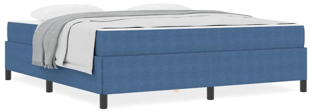 Estrutura da Cama Azul 180 x 200 cm Tecido de veludo côtelé