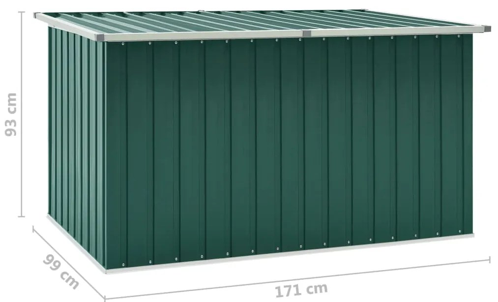 Caixa de arrumação para jardim 171x99x93 cm verde