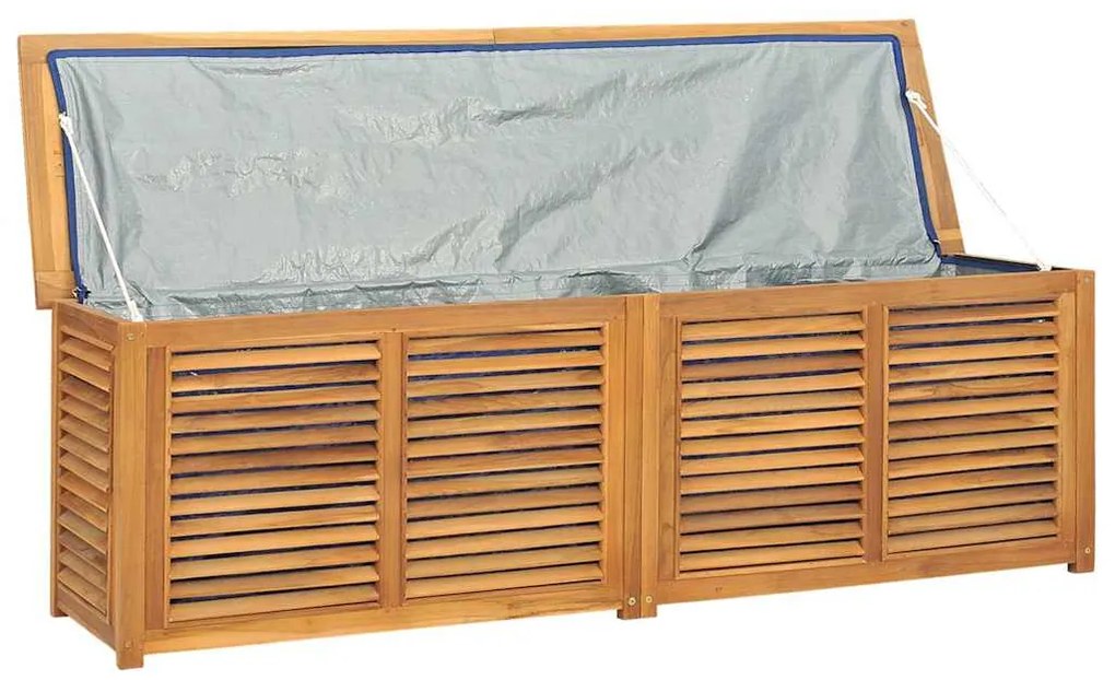 Caixa de arrumação para jardim com saco 175x50x55cm teca maciça