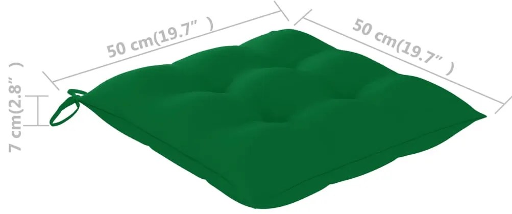 Cadeira de baloiço com almofadão verde teca maciça