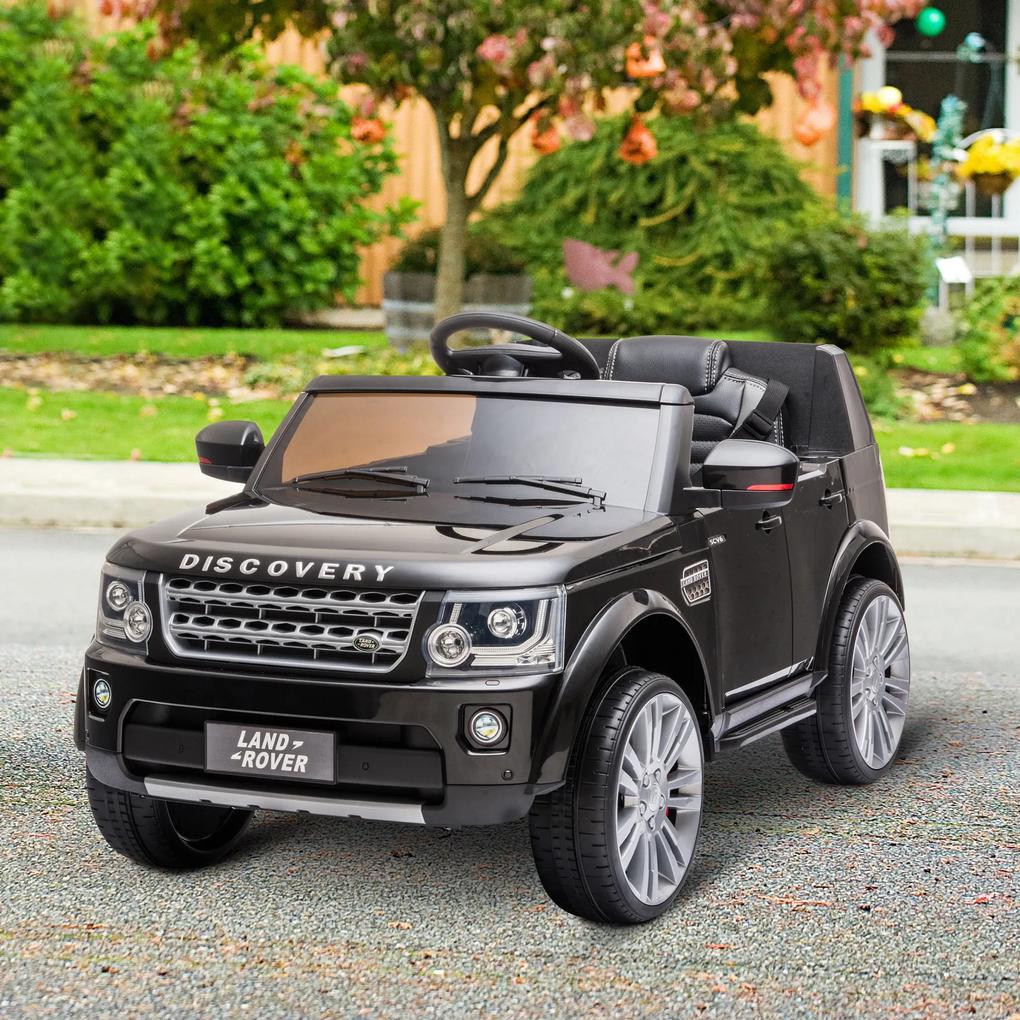HOMCOM Carro Elétrico para Crianças acima de 3 Anos com Licença de Land Rover Controle Remoto Bateria de 12V e 2 Motores Velocidade de 3-5 km / h 102,5x69x55,4 cm preto