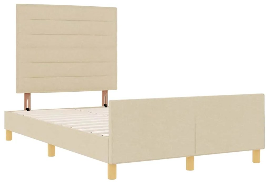 Cama vidaXL Creme 120x200 cm Tecido