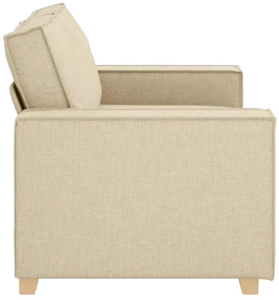 Sofá de 2 lugares em tecido creme 120 cm