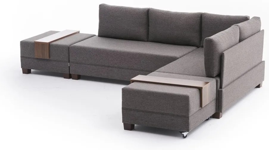 Sofá-Cama de Canto Fly – Castanho – 210x70x280 cm