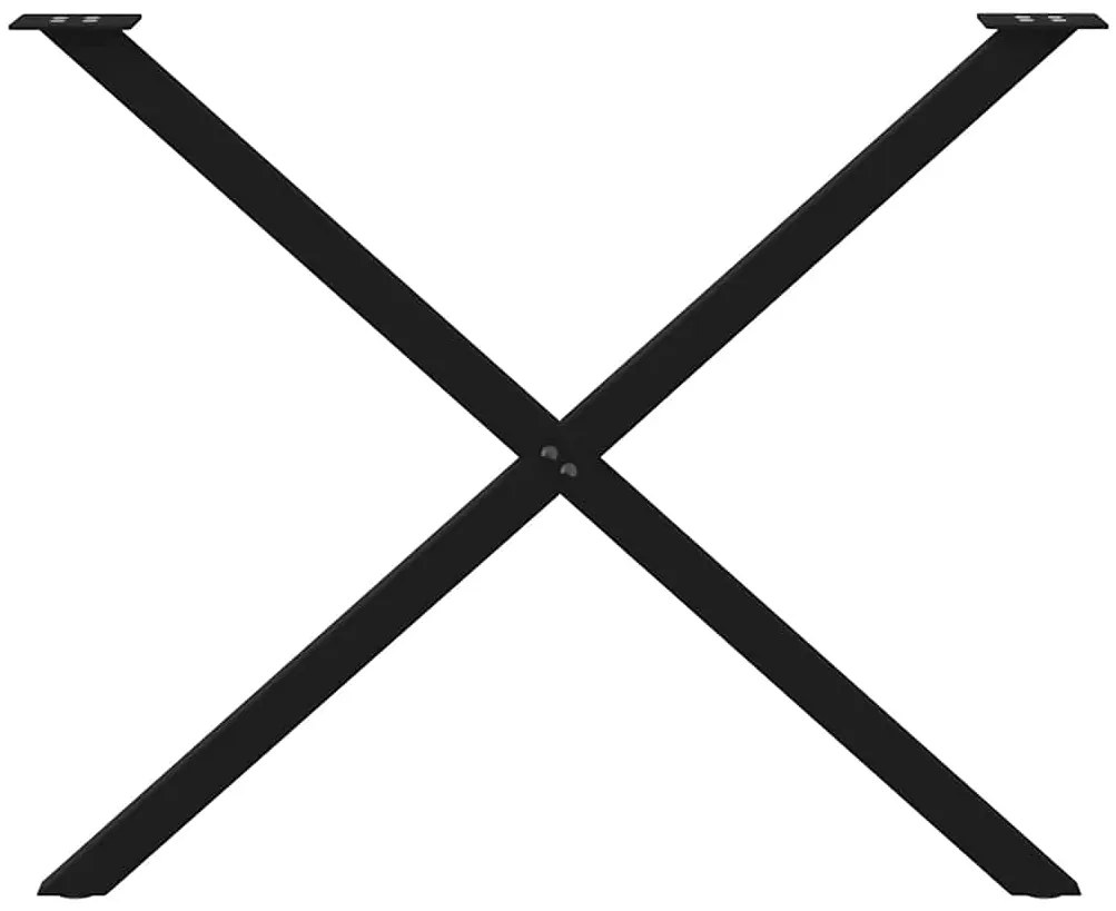 Pés para mesa de jantar em formato de X, 2 peças, preto, 90x (72-73) c