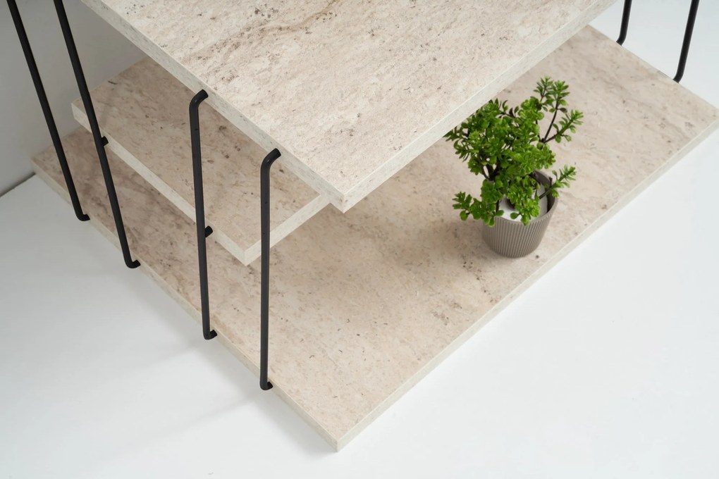 Mesa de Apoio Lifon – Travertine Black – 50x33x40 cm