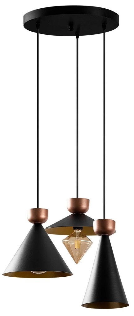 Candeeiro Suspenso Dodo – Preto – 67 x 67 cm