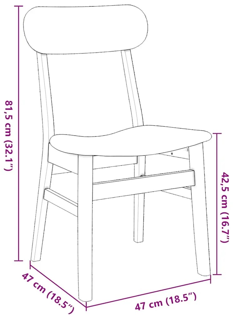 Cadeiras de jantar com almofadões 2 pcs madeira maciça