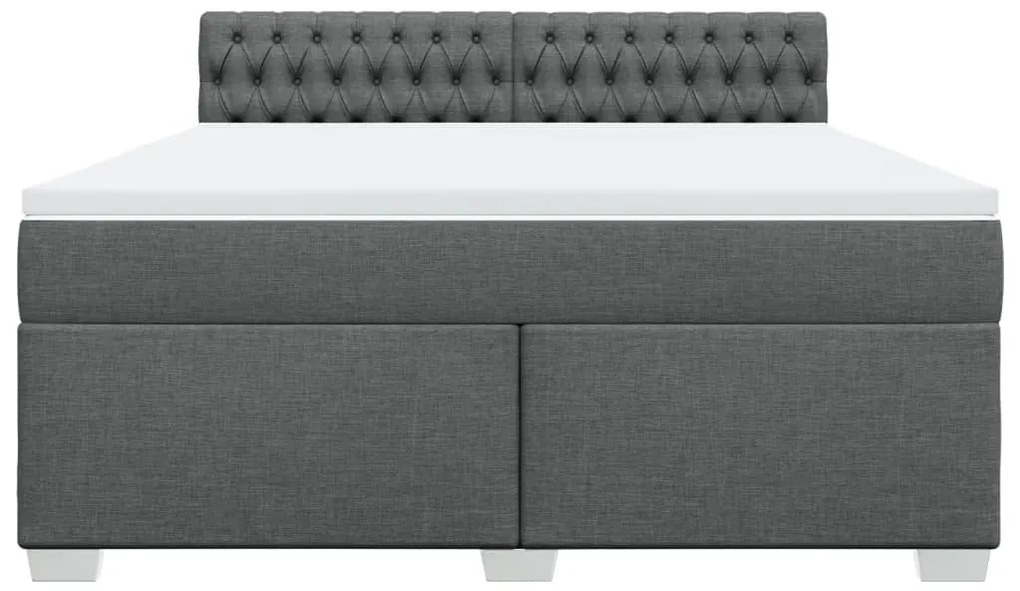 Cama com molas/colchão 180x200 cm tecido cinzento-escuro