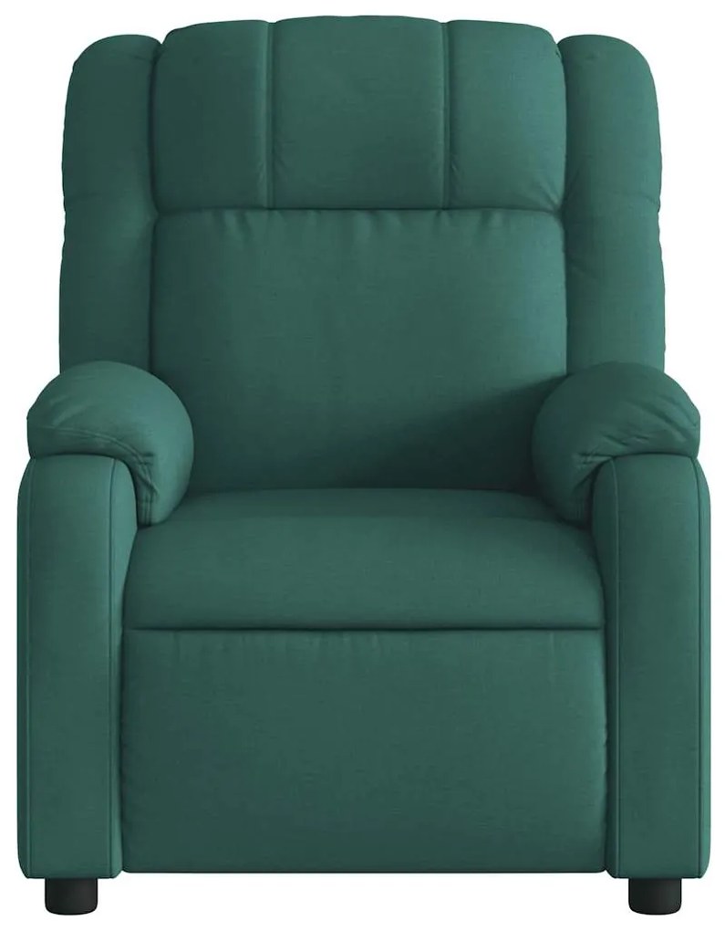 Poltrona reclinável de massagens elétrica tecido verde-escuro