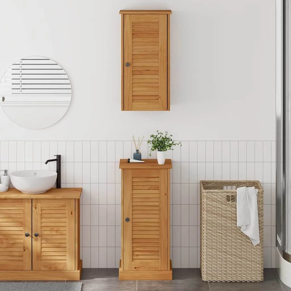 vidaXL Conjunto de Móveis para Banheiro 2 pcs Marrom e marrom mel