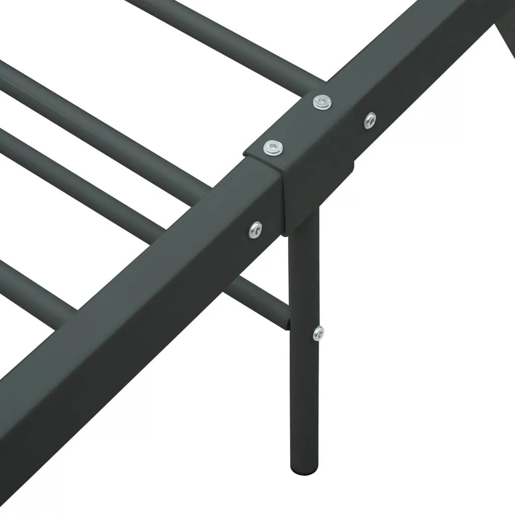 Estrutura de cama metal 160x200 cm cinzento