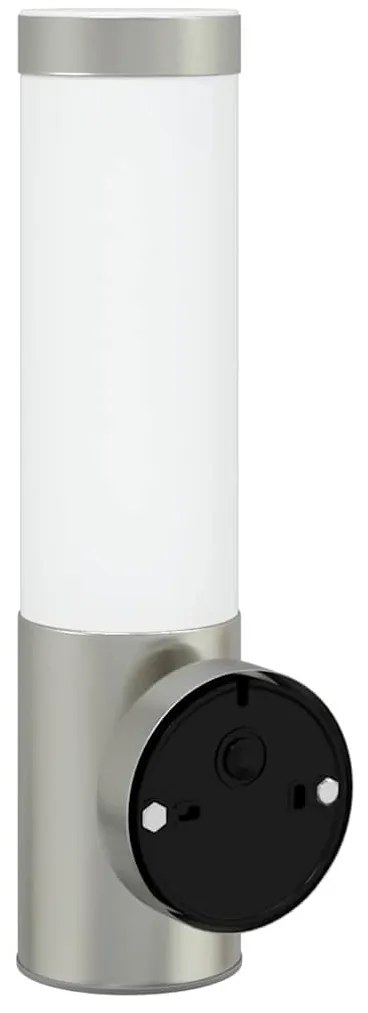 Luzes de Parede Externas vidaXL com Sensor 2 pcs Aço Inoxidável Pratea