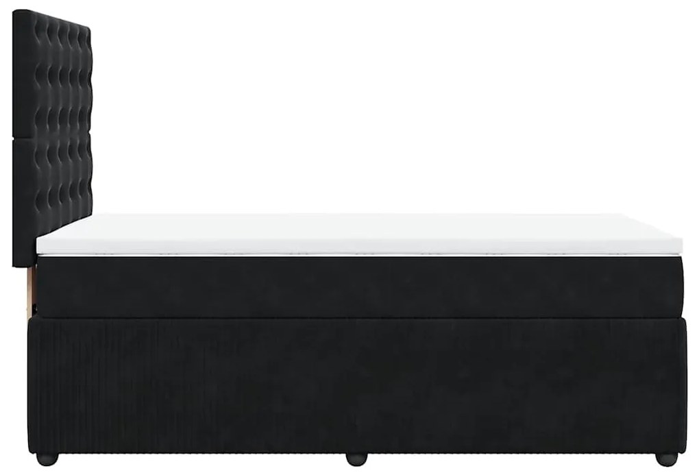 Cama com molas/colchão 100x200 cm veludo preto