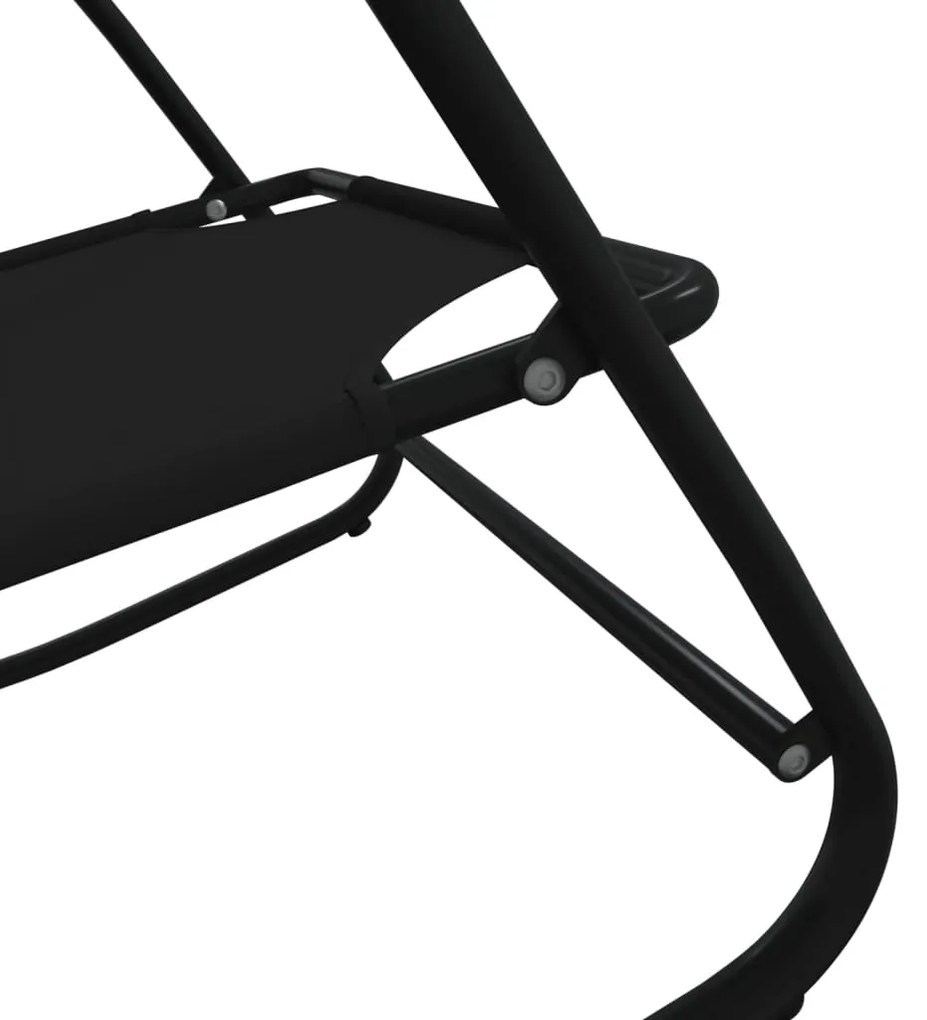 Espreguiçadeiras baloiço 2 pcs aço e textilene preto