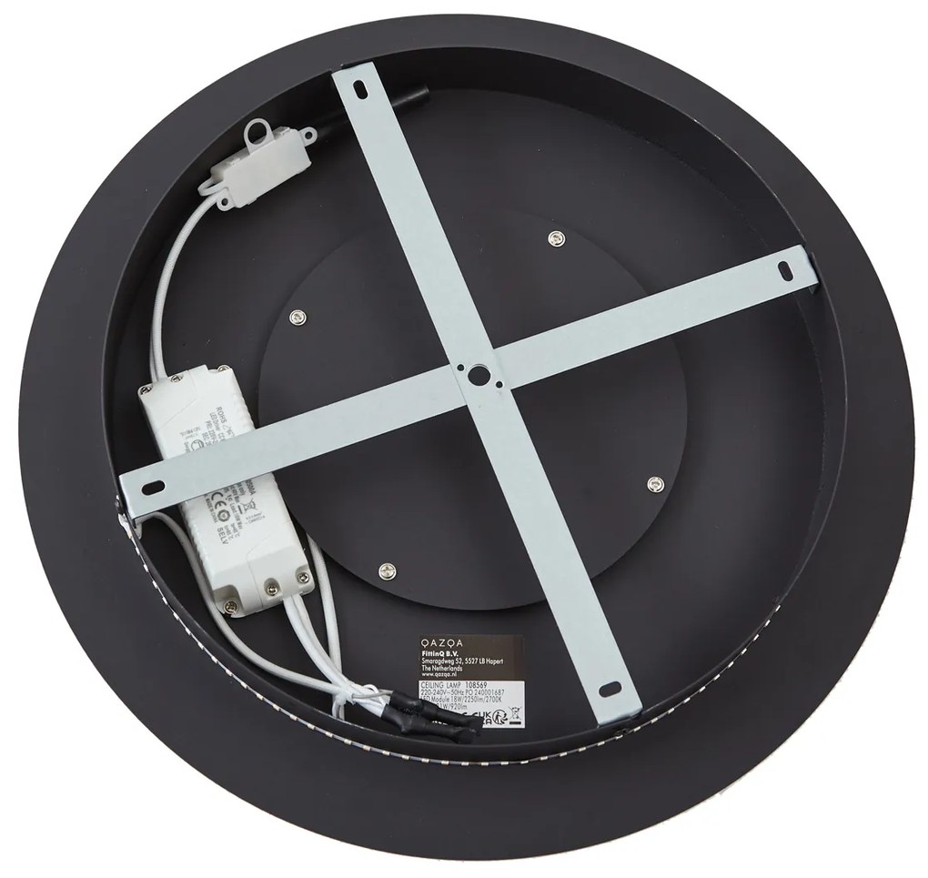 Plafon Moderno Preto 40cm incl. LED Regulável em 3 Níveis - Morning