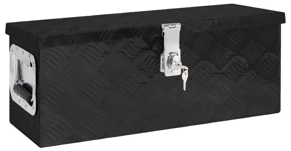 152249 vidaXL Caixa de arrumação 60x23,5x23 cm alumínio preto
