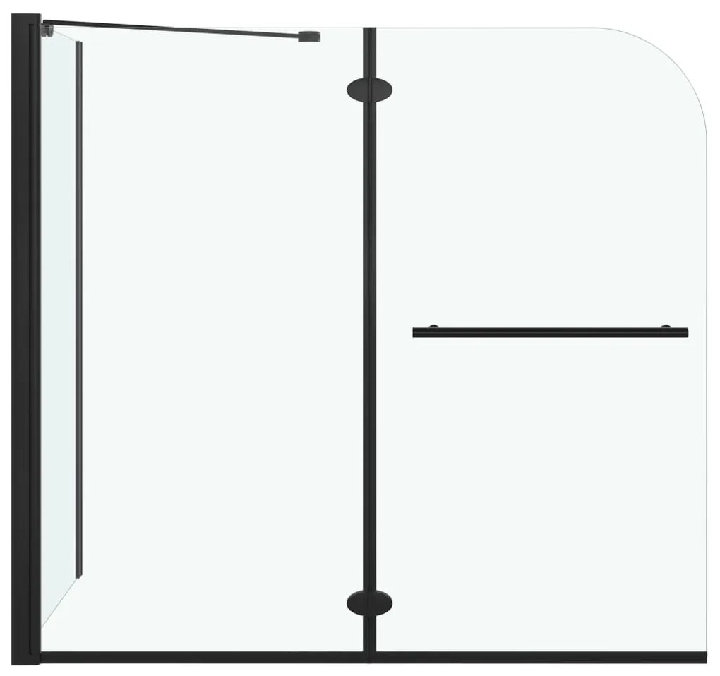 Divisória de chuveiro c/ dobragem dupla ESG 120x68x130 cm preto