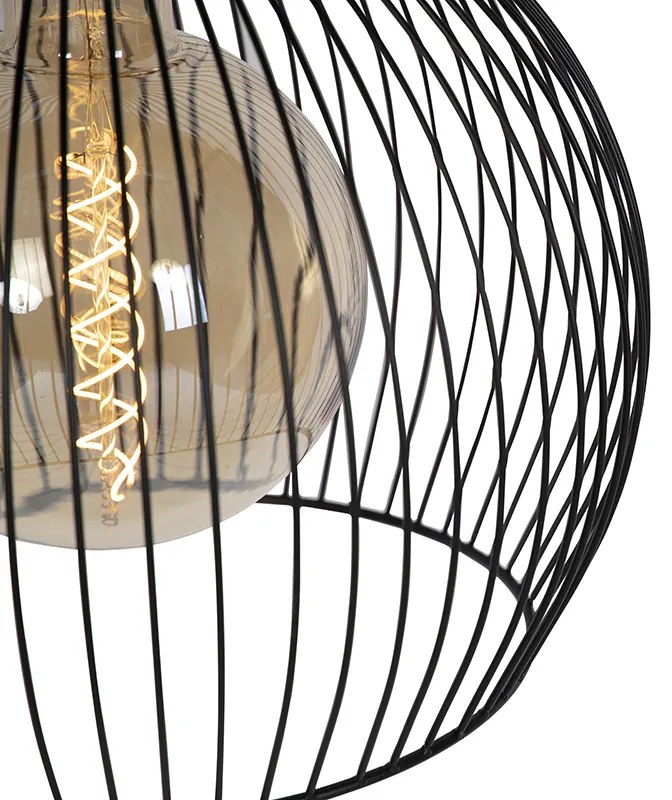 Candeeiro pendente redondo design preto 40 cm - Dos Moderno