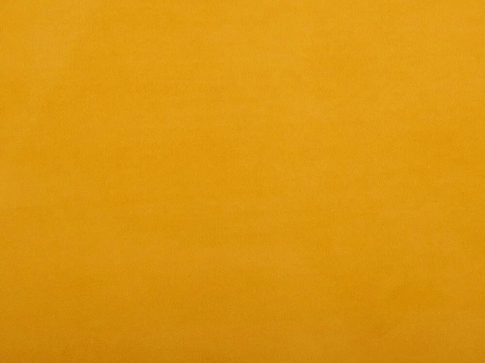 Cama de casal em veludo amarelo 140 x 200 cm FLAYAT Beliani