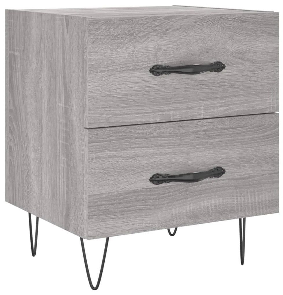 Mesas de cabeceira 2 pcs derivados de madeira sonoma cinza