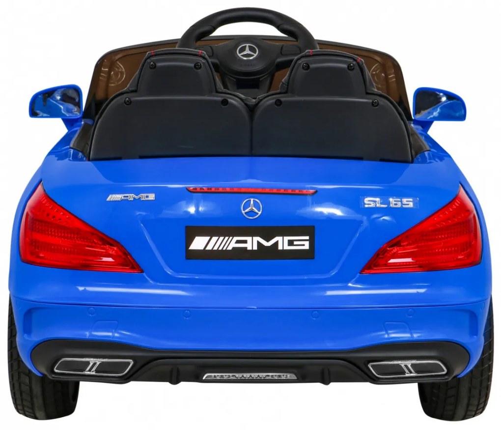 Carro elétrico para Crianças 12V Mercedes Benz AMG SL65 S Rodas de EVA, Assento de couro Azul