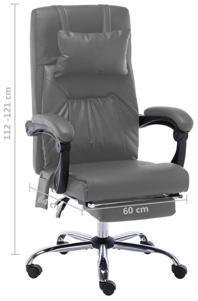 Cadeira escritório c/ função massagem couro artific. antracite