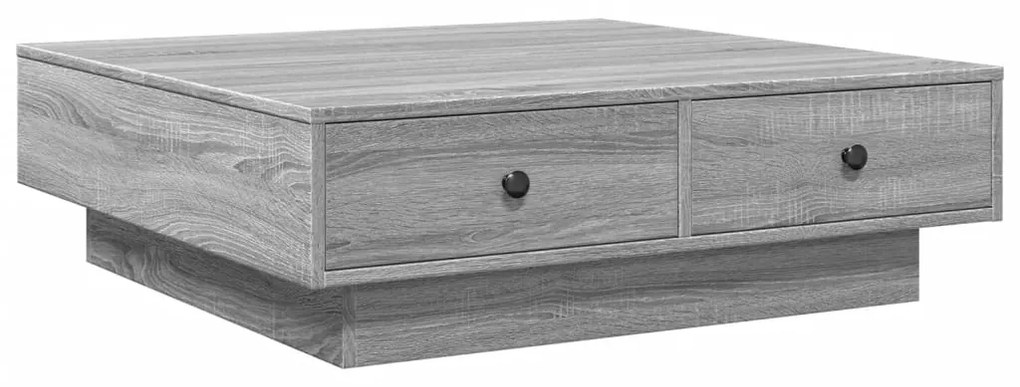 Mesa de centro 90x90x28 cm derivados madeira cinzento sonoma