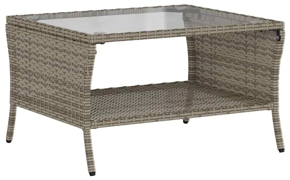 6 pcs conjunto sofás de jardim com almofadões vime cinzento
