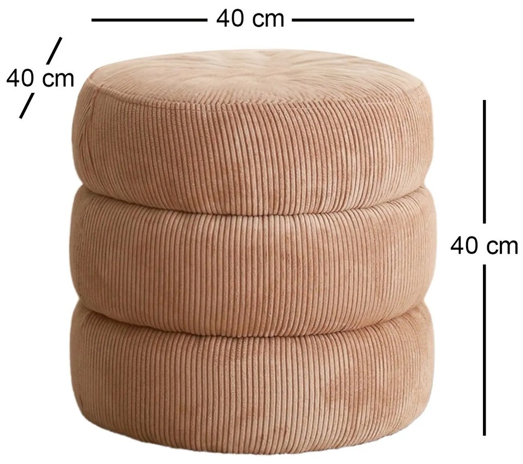 Pouffe Boum – Camel – 40 cm x 40 cm x 40 cm