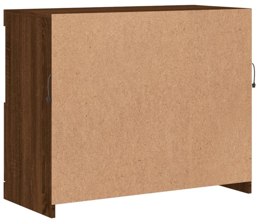 Aparador com luzes LED 81x37x67 cm carvalho castanho