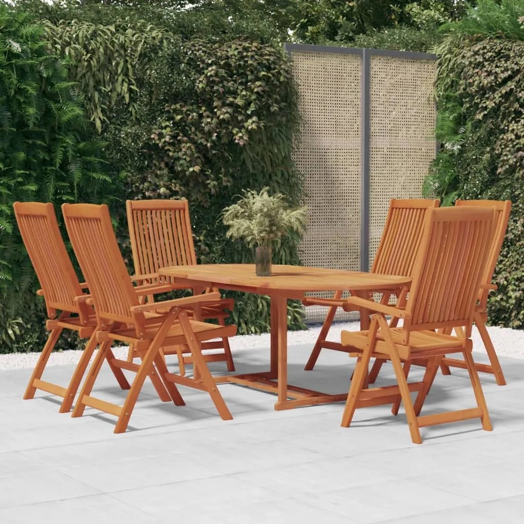 vidaXL 7 pcs conjunto de jantar p/ jardim madeira de eucalipto maciça