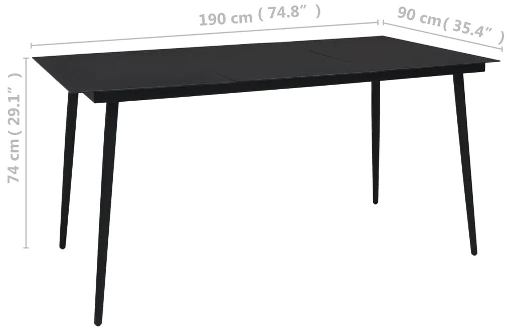 9 pcs conjunto de jantar p/ jardim corda de algodão e aço preto
