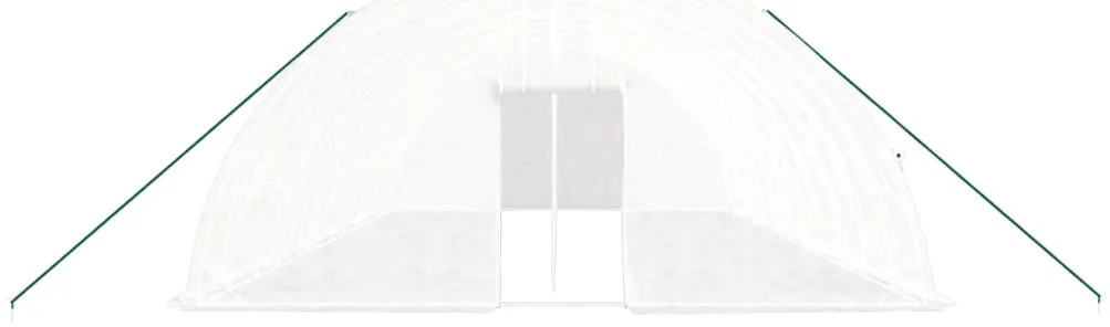 Estufa com estrutura de aço 72 m² 12x6x2,85 m branco