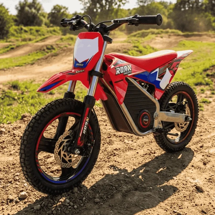 Mini moto elétrica para crianças Minicross electrica 350W 14/14" Warrior MX-E350 Velocidade até 30 km/h Com Limitador Vermelha