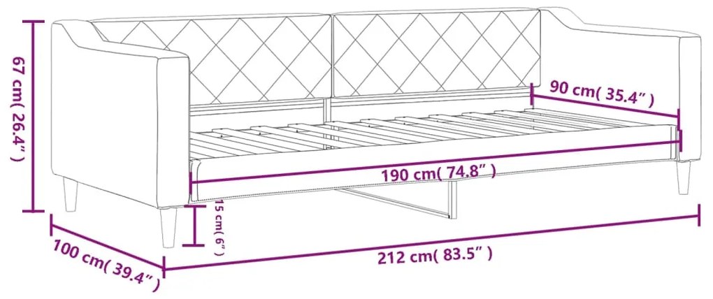 Sofá-cama 90x190 cm tecido cinzento-claro