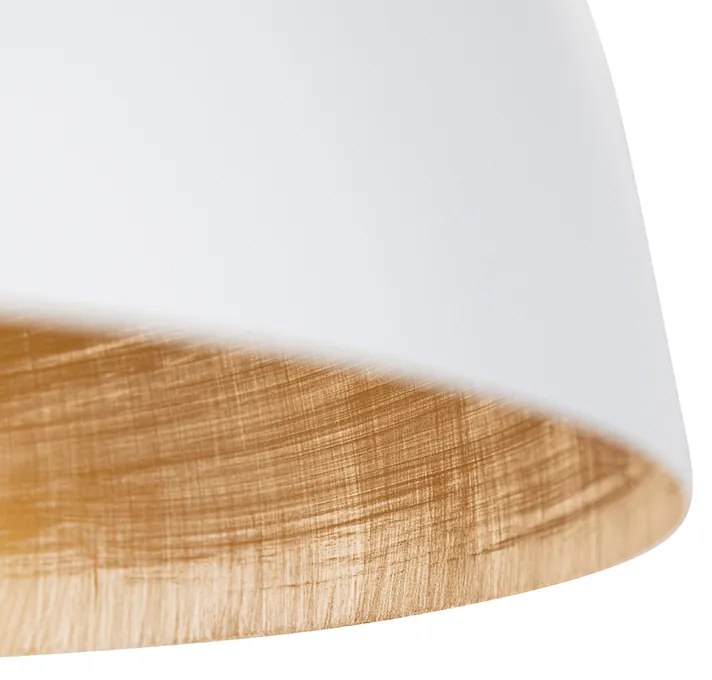 Candeeiro de suspensão industrial branco com ouro 50 cm - Magna Eco Industrial,Moderno