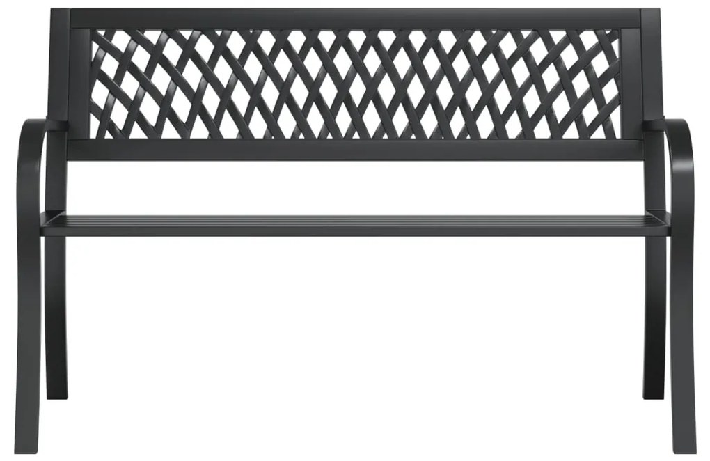 Banco de jardim 120 cm aço preto