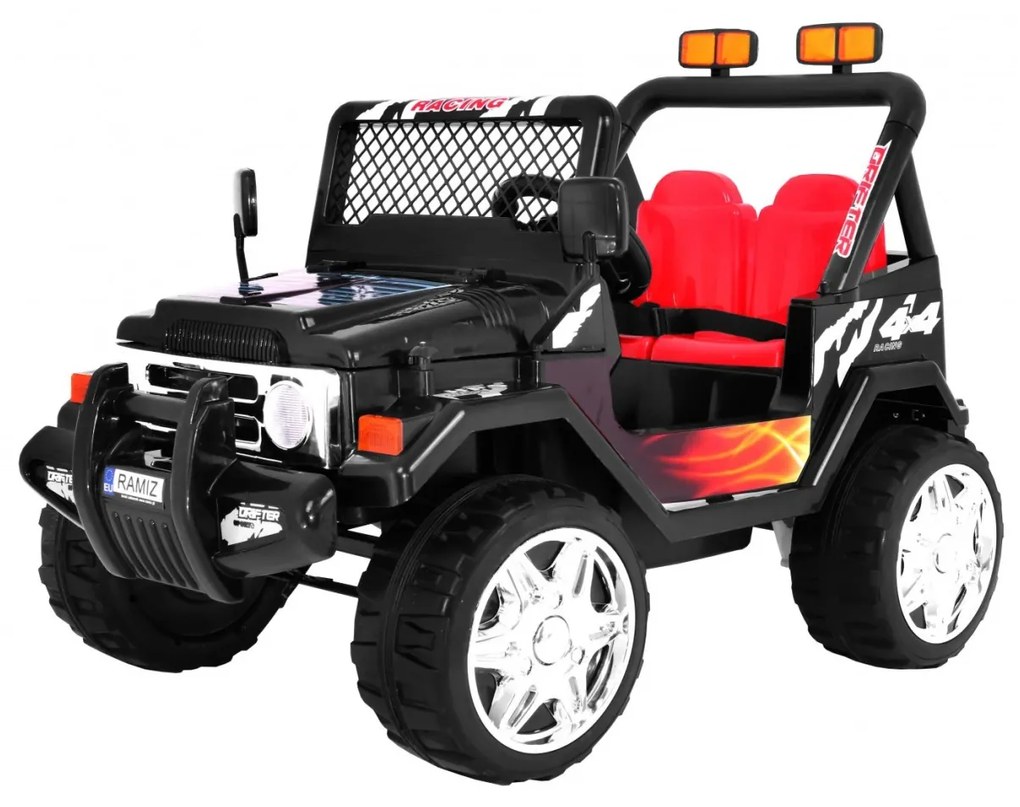 Jipe elétrico para Crianças 12V RAPTOR Drifter Rodas de EVA Preto