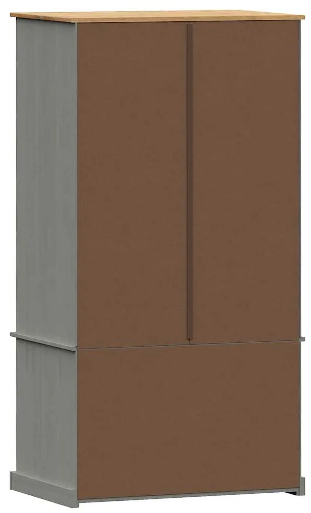 Roupeiro VIGO 90x55x170 cm madeira de pinho maciça cinzento