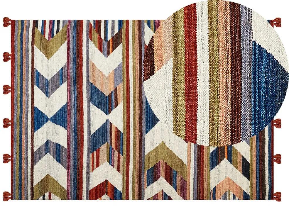 Tapete Kilim em lã multicolor 140 x 200 cm MRGASHAT Beliani