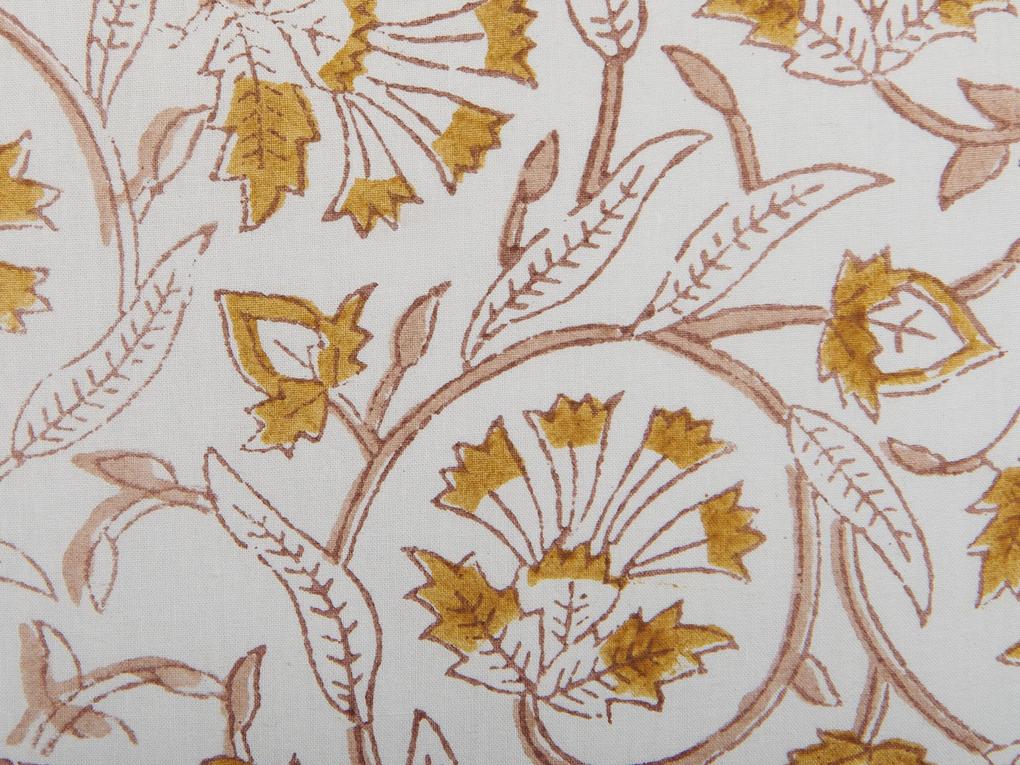 Almofada decorativa com padrão floral em algodão branco e amarelo 45 x 45 cm CALATHEA Beliani